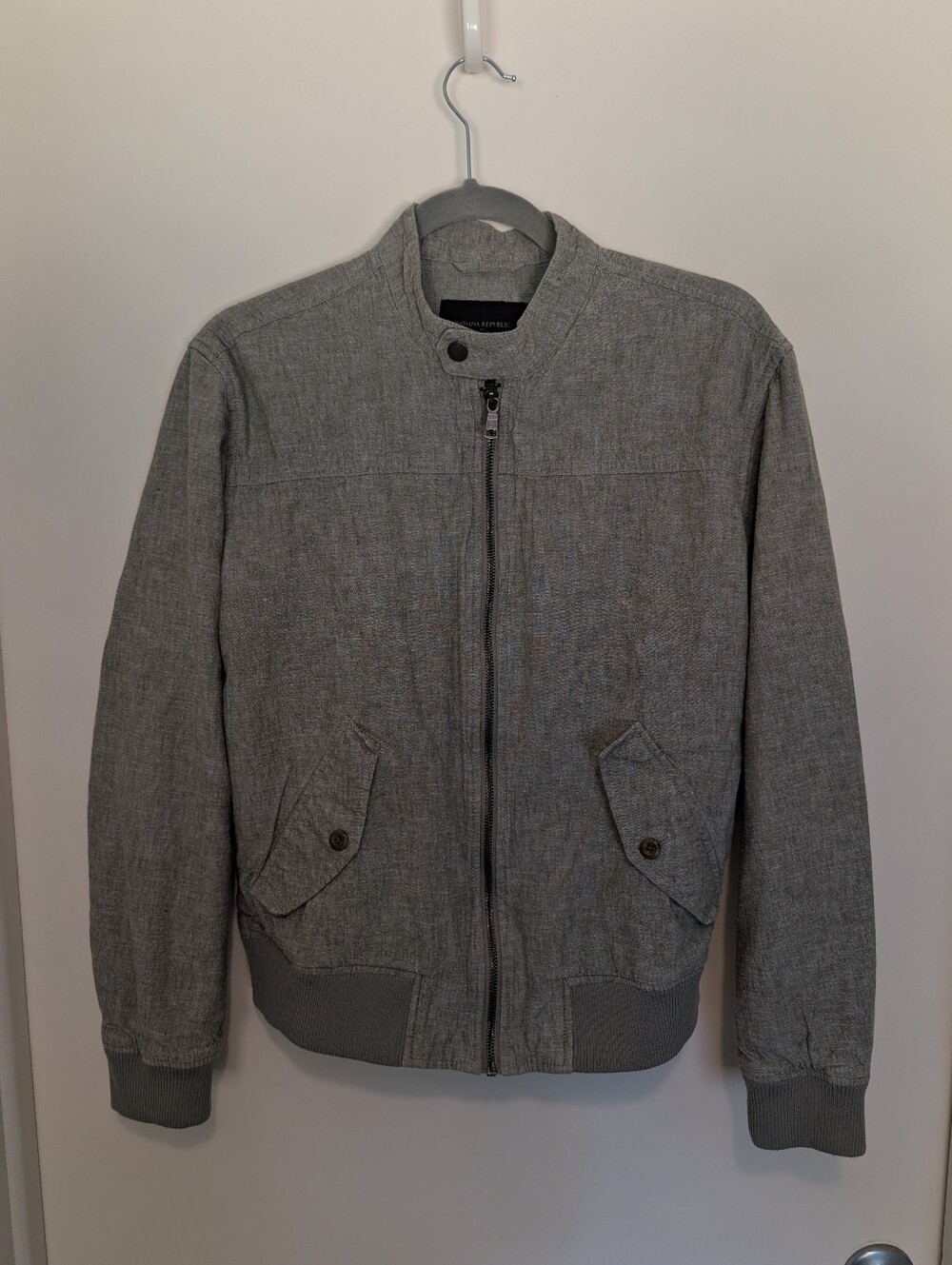 Banana Republic - Men's Gray/Green Bomber Jacket